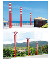 中國結方柱好色先生网站入口\祥雲鏤空圓錐柱形LED好色先生网站入口