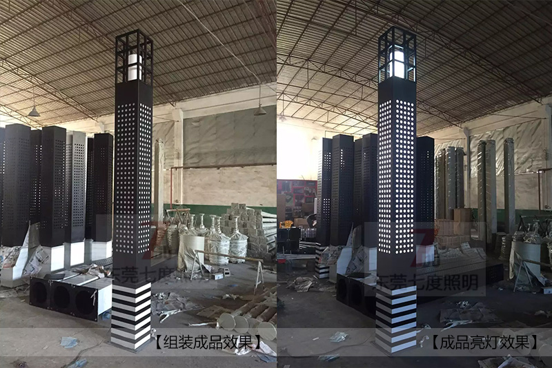 (QDJGDZ-007)商業廣場鏤空方形好色先生网站入口柱成品效果圖片