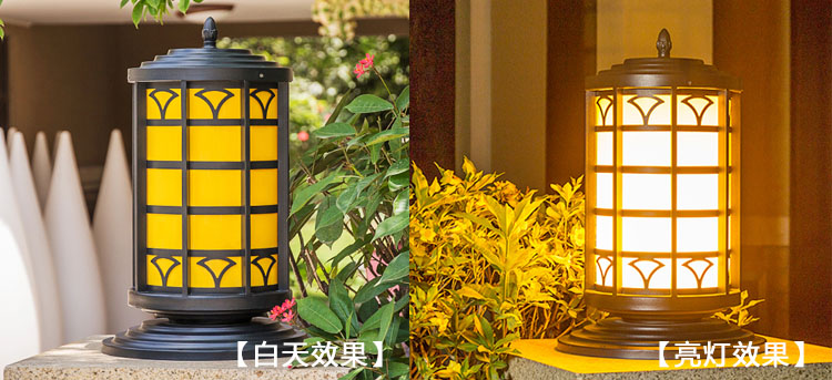 好色先生APP官方正版下载链接照明(QDZTD-009)戶外圓柱仿雲石柱頭燈亮燈效果