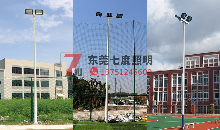 戶外籃球場照明燈杆樣式一：圓錐形立杆圖片樣式