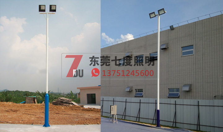 戶外籃球場照明燈杆樣式二：等徑大小杆樣式圖片