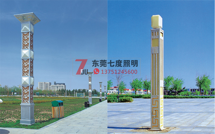 廣場園林好色先生网站入口柱安裝效果圖片