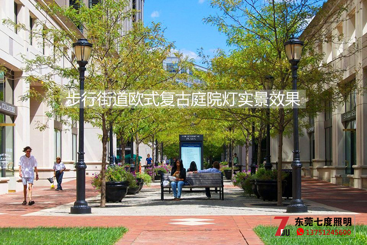 好色先生APP官方正版下载链接照明-步行街道歐式複古庭院燈安裝實景效果圖片