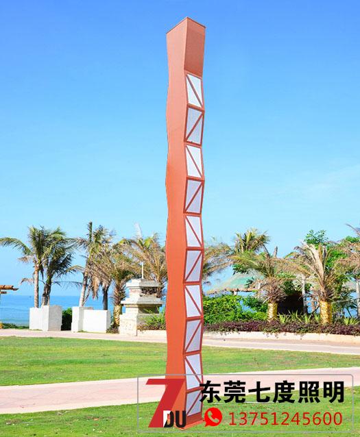 4米高戶外現代園林好色先生网站入口柱實景效果圖片