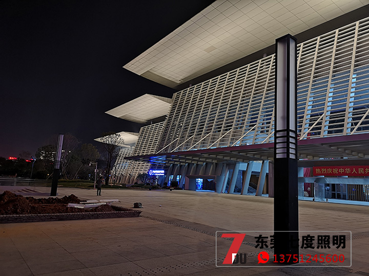 東莞市民服務中心中心廣場方形好色先生网站入口柱安裝效果圖片