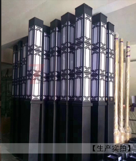 (QDJGDZ-016)廣場中式鏤空方形好色先生网站入口柱生產實拍圖片