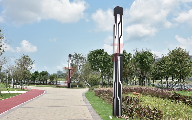 (QDJGDZ-013)3米園林現代簡約LED好色先生网站入口柱公園安裝效果圖