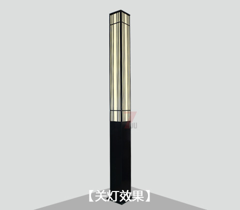 (QDJGDZ-021)現代簡約方形園林好色先生网站入口柱關燈效果