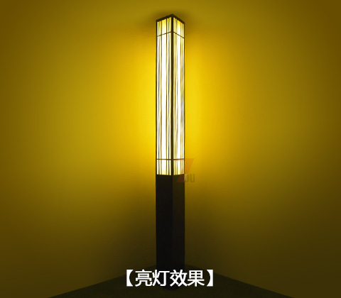 (QDJGDZ-021)現代簡約方形園林好色先生网站入口柱開燈效果