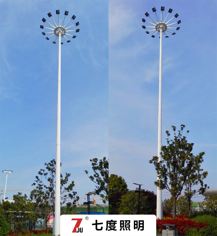 20米圓盤升降式91好色先生APP上裝14套LED投光燈效果