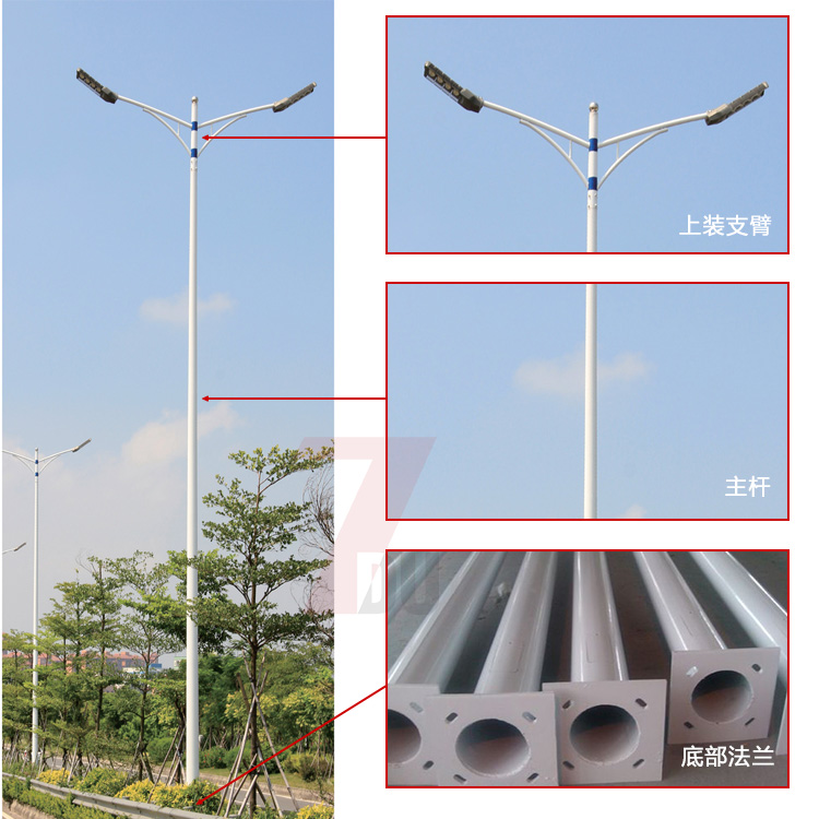 常規12米雙支臂道路好色先生下载观看主體三部分結構示意圖