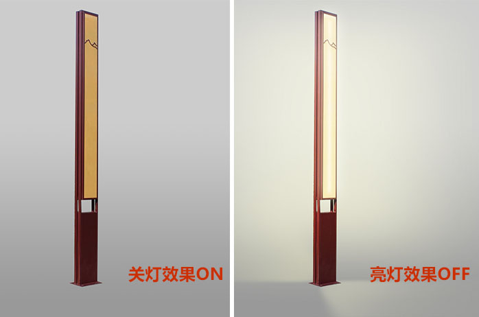 QDJGDZ-034特色新中式仿雲石庭院好色先生网站入口柱關燈與亮燈效果實拍